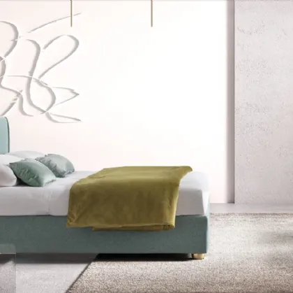 Letto matrimoniale in tessuto con testiera Hesperis di Le Comfort