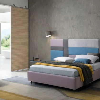 Letto in tessuto con testiera modulare Ground di Le Comfort