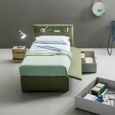 Letto singolo con cassetti contenitore Pocket di Bside