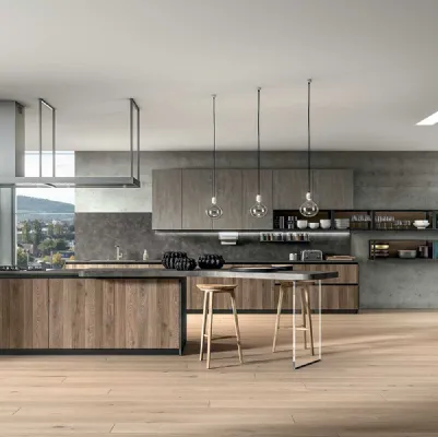 Cucina Moderna con penisola Ventidue & XL 07 di GM Cucine