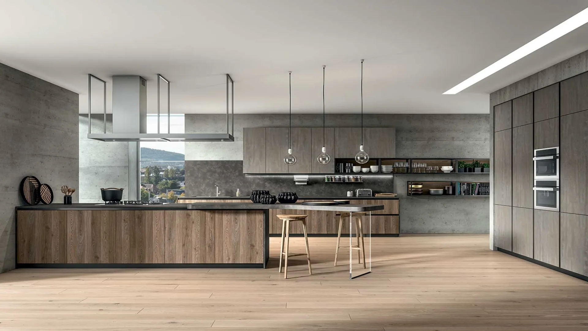 Cucina Moderna con penisola Ventidue & XL 07 di GM Cucine