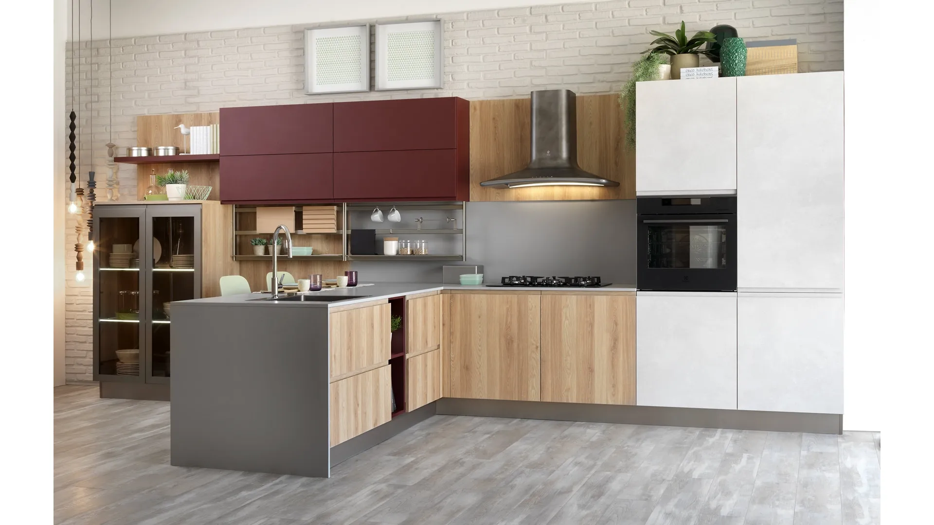 Cucina Moderna con penisola Jey Feel 02 di Creo