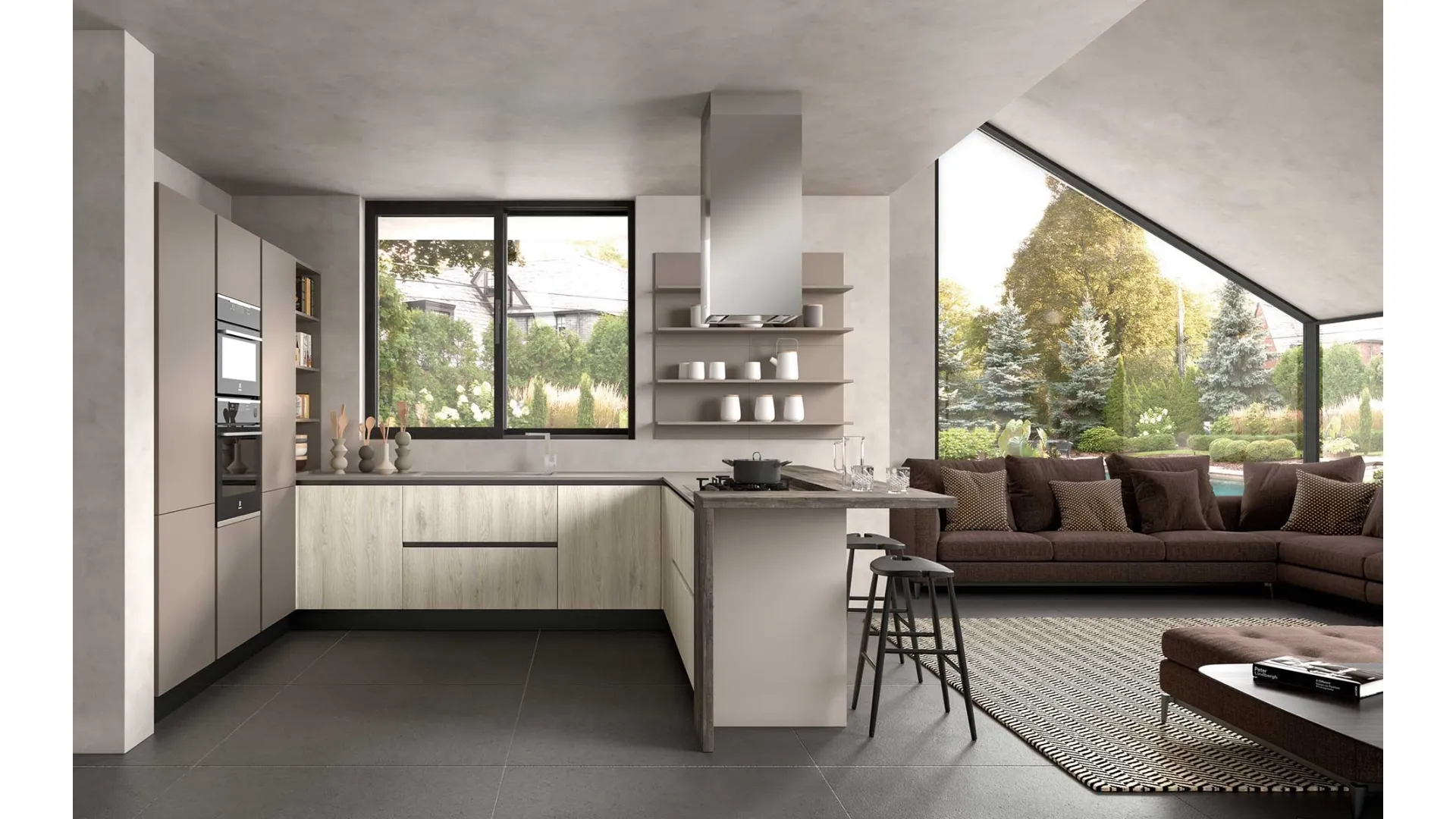 Cucina Moderna con penisola Joy 06 di GM Cucine