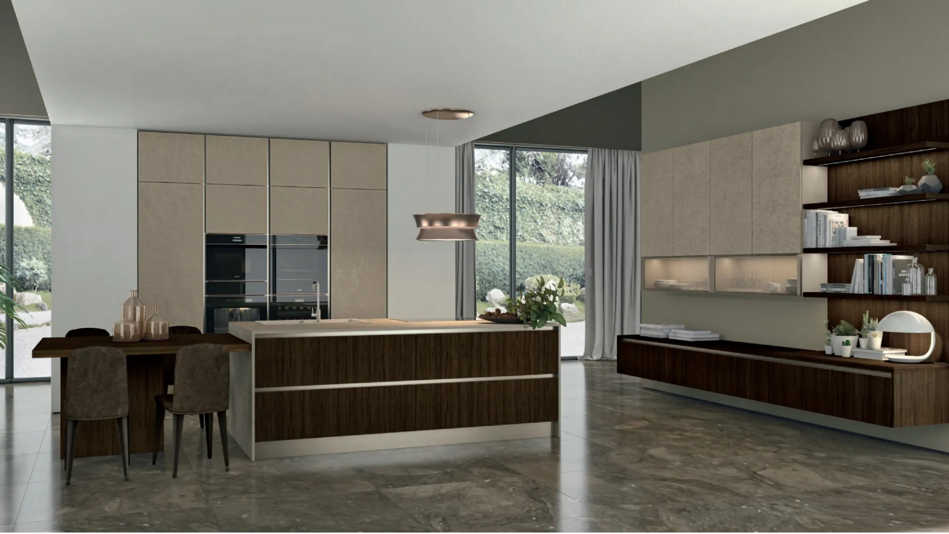 Cucina Moderna con isola Clover 01 di Lube