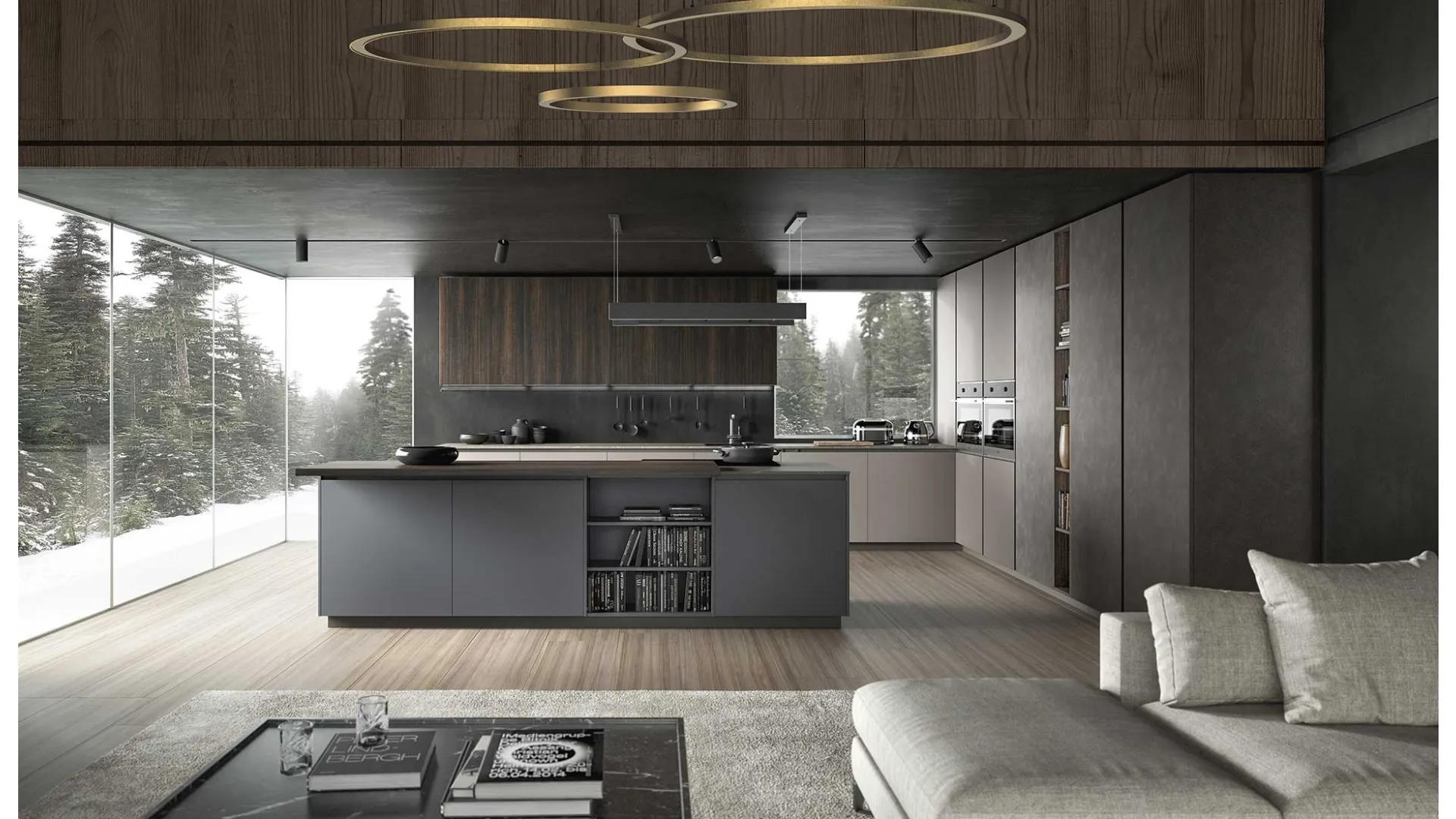 Cucina Moderna con isola Ventidue & XL 01 in laminato Fenix di GM Cucine