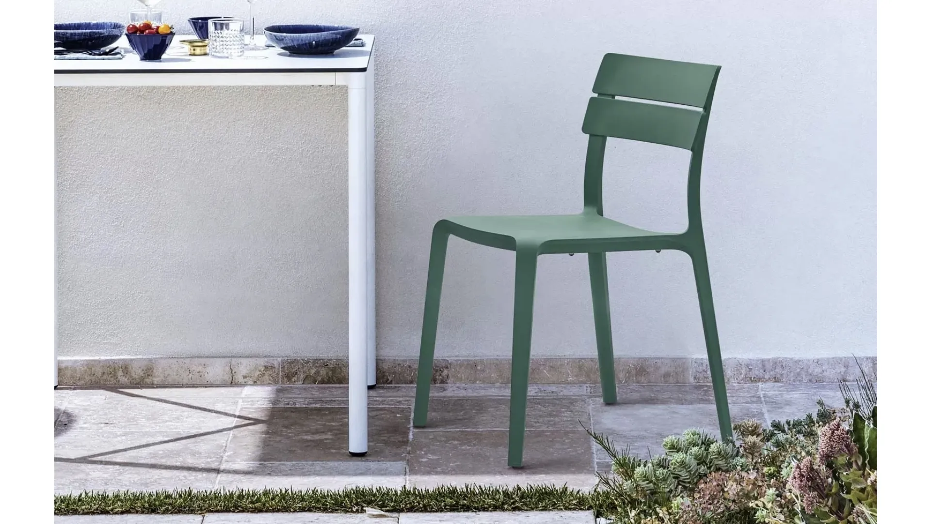 Sedia impilabile Rocket Green Outdoor di Bontempi